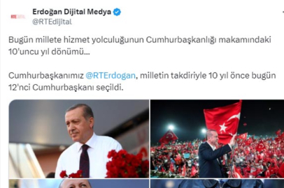 Cumhurbaşkanı Erdoğan için 10'uncu yıl paylaşımı