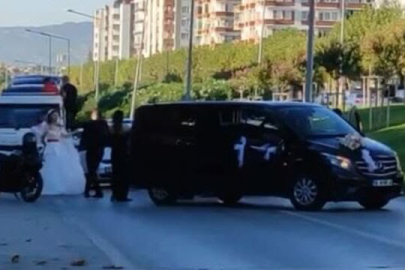 Bursa'da yolu kapatan düğün konvoyundaki araç sürücülerine para cezası