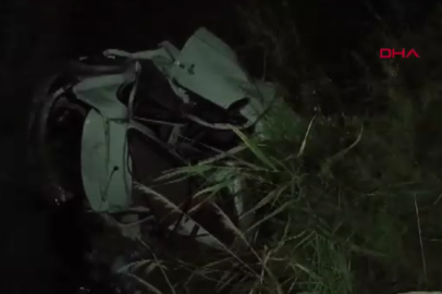 Devrilen otomobil sürücüsü öldü