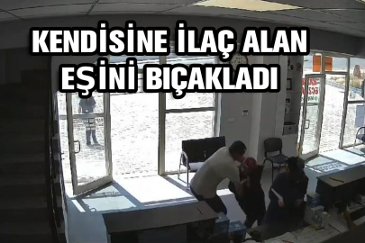 Kendisine ilaç alan eşini eczanede bıçakladı