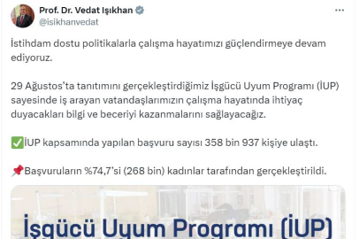 İşgücü Uyum Programı'na 358 bin başvuru