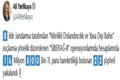 8 ilde 'Siberağ-8' operasyonları: 22 gözaltı