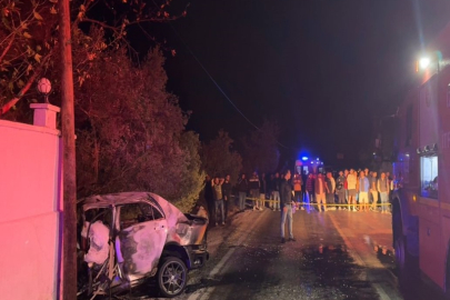 Kazanın ardından alev alan otomobilde yanarak öldü
