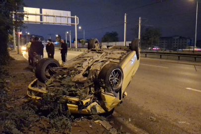 Bursa'da otomobil takla attı: 4 yaralı