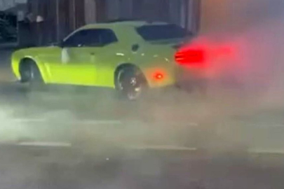 Bursa'da cadde üzerinde drift kamerada