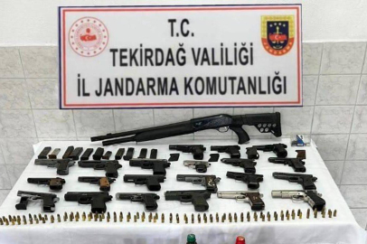 Ev ve iş yerinde 22 silah ele geçirilen şüpheli gözaltında
