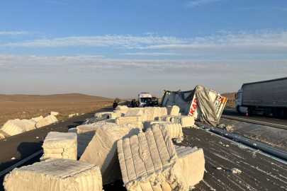 TIR devrildi: 1 ölü, 1 yaralı