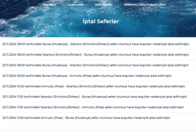 BUDO'nun 8 seferi iptal edildi