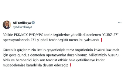 30 ilde terör operasyonu: 231 gözaltı