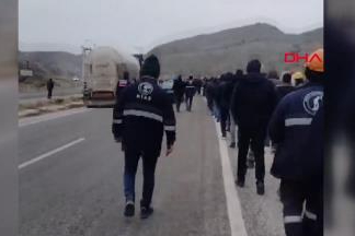 Çayırhan işçileri Ankara'ya yürüyüş başlattı