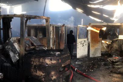 Tekirdağ'da konteyner üreten işletmede yangın
