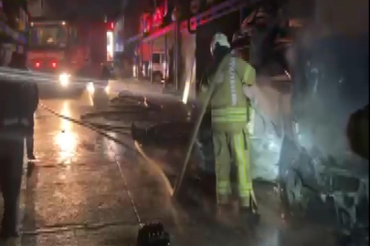 Başakşehir'de iş yeri ve otomobili ateşe verdi