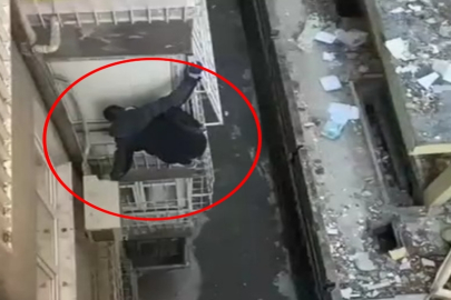Hırsızlık için 3'üncü kata tırmandı, o anlar kamerada