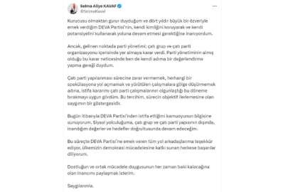 Selma Aliye Kavaf, DEVA Partisi'nden istifa etti
