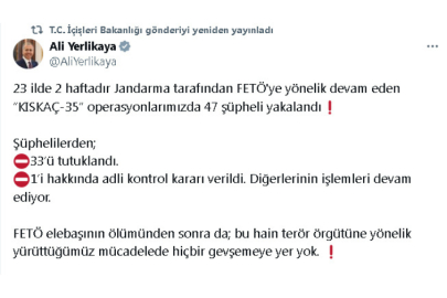 23 ilde FETÖ operasyonu; 33 şüpheli tutuklandı