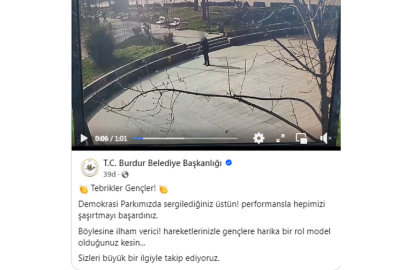 Parka verdikleri zarar kameraya yansıdı; belediye 'Tebrikler gençler' diye paylaştı