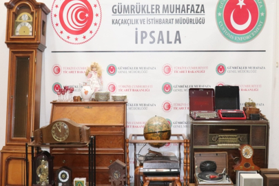 İpsala Sınır Kapısı’nda, minibüste antika eşyalar ele geçirildi