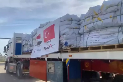 Türkiye'den gönderilen yardım malzemeleri Gazze'ye ulaştı