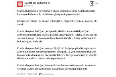 Cumhurbaşkanı Erdoğan, Fransız mevkidaşı Macron ile görüştü
