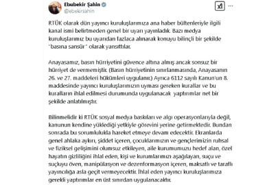 RTÜK Başkanı Şahin'den 'basına sansür' iddialarına yanıt
