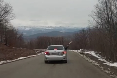 Tabanca ile otomobilden ateş eden kişiyi jandarma yakaladı