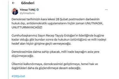 Bakan Tunç'tan '28 Şubat' mesajı