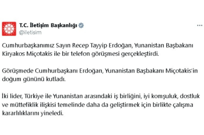 Cumhurbaşkanı Erdoğan, Yunanistan Başbakanı Miçotakis ile görüştü