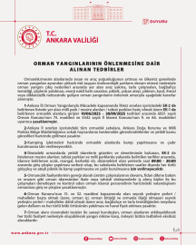 Ankara'da ormanlara giriş yasaklandı