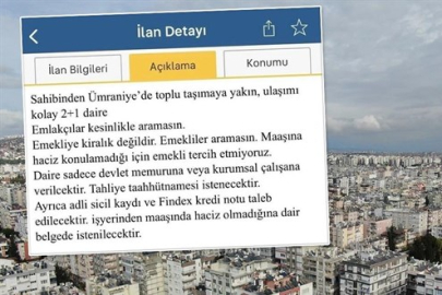 'Emekliye kiralık değildir' ilanına Bakanlıktan ceza