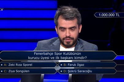 Kim Milyoner Olmak İster yarışmasında 1 milyon TL değerinde Fenerbahçe sorusu