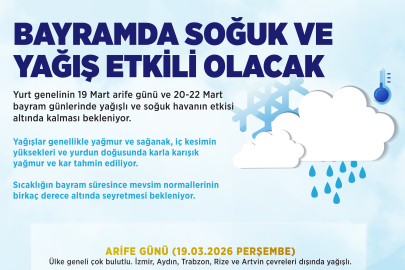 Bayramda soğuk ve yağışlı hava etkili olacak
