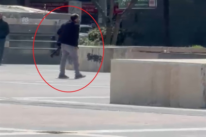 Pompalı tüfekle yürüyen kişi gözaltına alındı