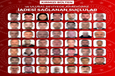 27'si kırmızı bültenle aranan 48 suçlu, Türkiye'ye getirildi