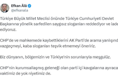 AK Partili Ala: Devlet Başkanına yönelik saygısız sloganları reddediyor ve iade ediyoruz