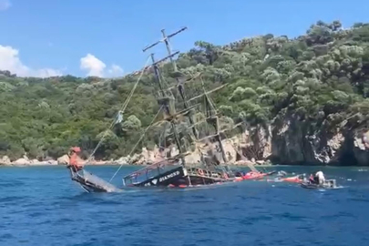 Marmaris’te tur teknesi battı, 110 yolcu tahliye edildi