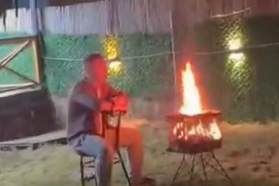 Bursa’da Yaktığı ateşte patlama oldu; o anlar kamerada