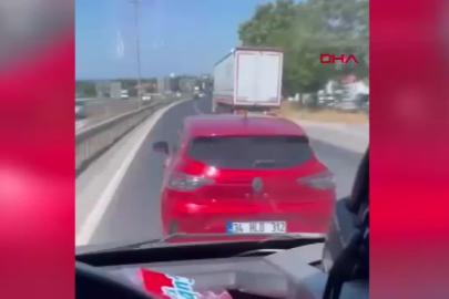 Silivri'de ambulansa yol vermeyen sürücü kamerada