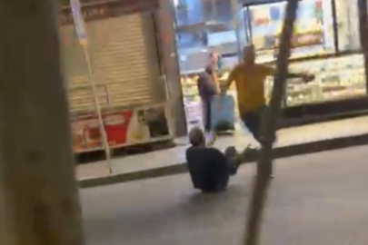 Taksicilerin durak anlaşmazlığı kavgası kamerada