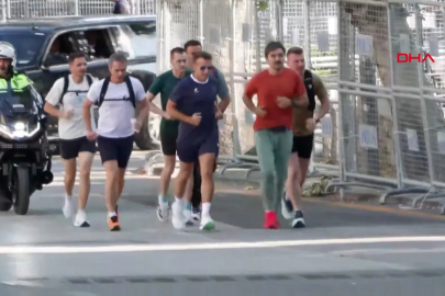 Fransa Cumhurbaşkanı Macron Ankara'da sabah koşusunda