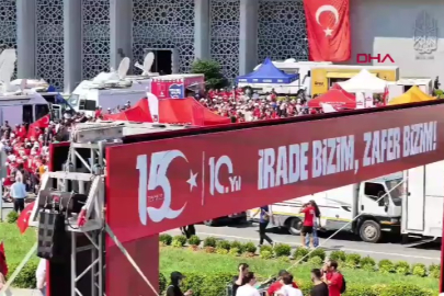 15 Temmuz Demokrasi ve Şehitleri Anma Yürüyüşü havadan görüntülendi