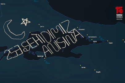 15 Temmuz'un 253 şehidi anısına gökyüzüne yazı yazıldı
