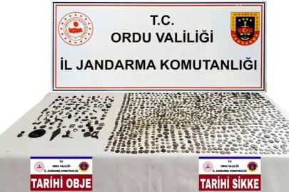 Ordu’da çok sayıda sikke ve tarihi eser objeler ele geçirildi