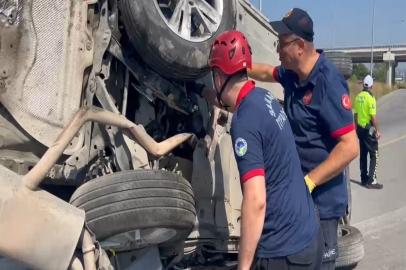 Kaza yapan cipteki yakıt sızıntısına sakızlı müdahale