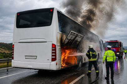Eskişehir’de yolcu otobüsünde korkutan yangın: 27 yolcu tahliye edildi