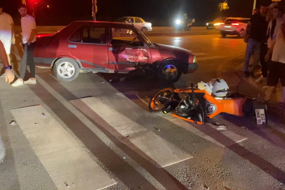 İnegöl’de otomobil ile motosiklet çarpıştı: 2 yaralı