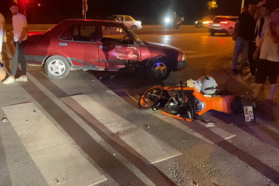 İnegöl’de otomobil ile motosiklet çarpıştı: 2 yaralı