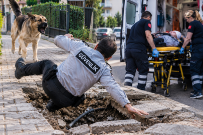 Köpekten kaçarken çukura düştü: Güvenlik görevlisi başından yaralandı