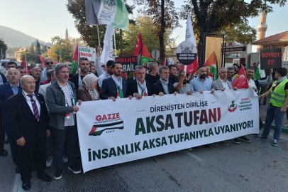 Bursa'da Filistin'e destek yürüyüşü düzenlendi