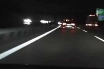 Bursa'da otobanda korku dolu anlar! Ters yönden gelen otomobil kamerada