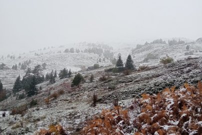 Bursa İnegöl'e mevsimin ilk karı düştü